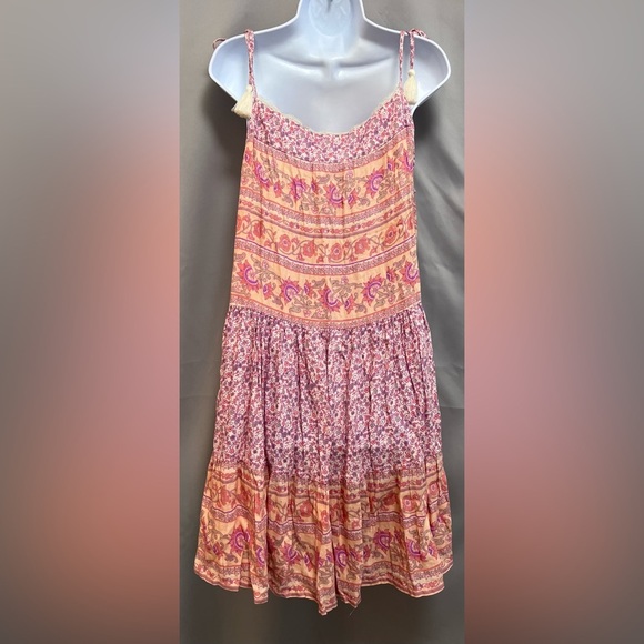 Lucky Brand Women's Mixed Print Tie Sleeve Tiered Dress Large NWT - Picture 5 of 14